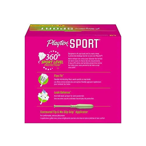 Playtex Sport Tampons, Regular Absorbency, Fragrance-Free - 48ct (Packaging May Vary) PLAYTEX Au supplements