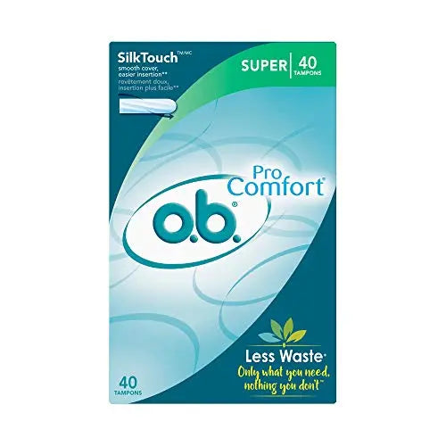 o.b. Pro-Comfort Non-Applicator Tampons, Super Absorbancy, 40 Count (Pack of 1) o.b. Au supplements