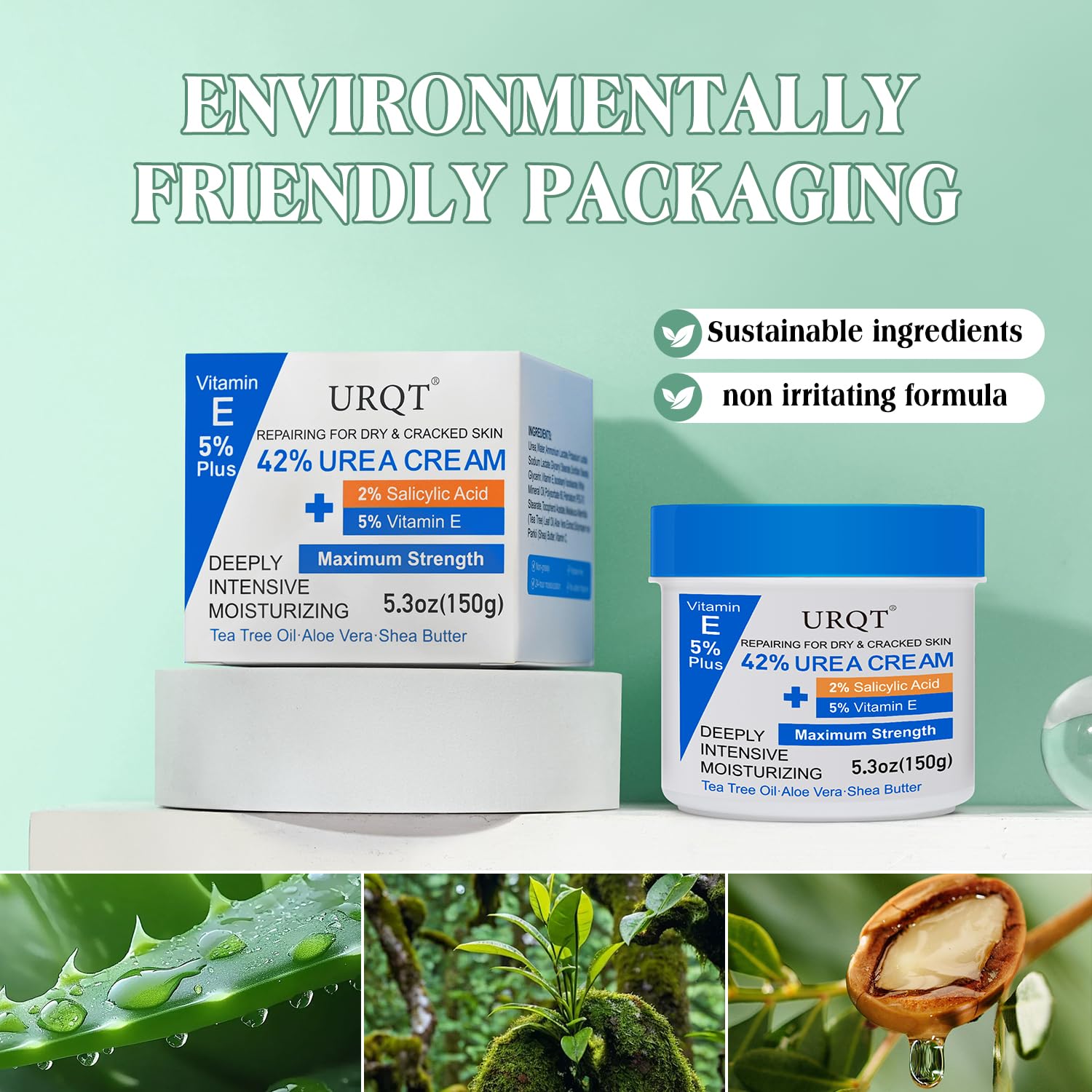 42% Urea Cream for Dry & Cracked Skin - Foot & Hand Cream with 2% Salicylic Acid, 5% Vitamin E, Tea Tree Oil, Aloe Vera, Shea Butter - Moisturizer & Skin Repair Cream for Feet Maximum Strength - Maple Wellness Supplements
