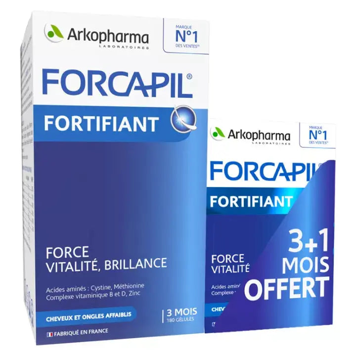 Forcapil Fortifying Weakened Hair and Nails 180+60 capsules Arkopharma Au supplements
