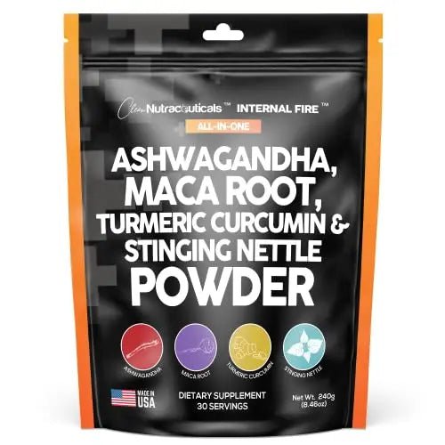4in1 Ashwagandha Maca Root Powder Supplement with Turmeric Stinging - TrustMedUSA