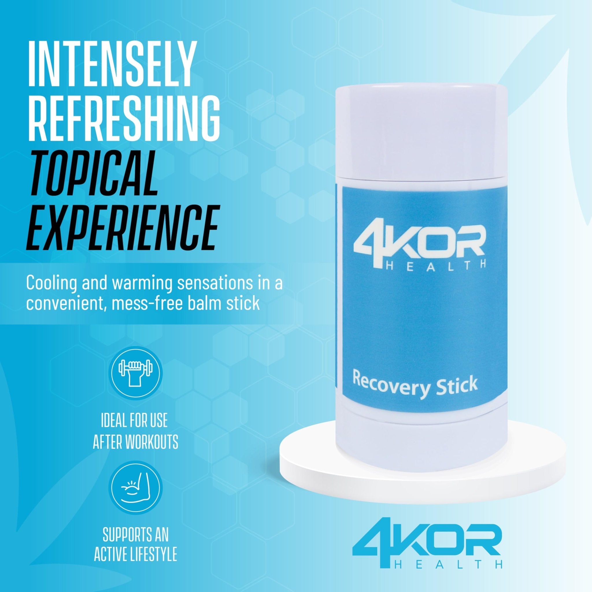 4KOR Hemp Infused Balm Stick – Topical Skin Balm with Cooling & Warming Sensation | Portable, Non-Greasy Twist-Up | 1 oz - TrustMedUSA