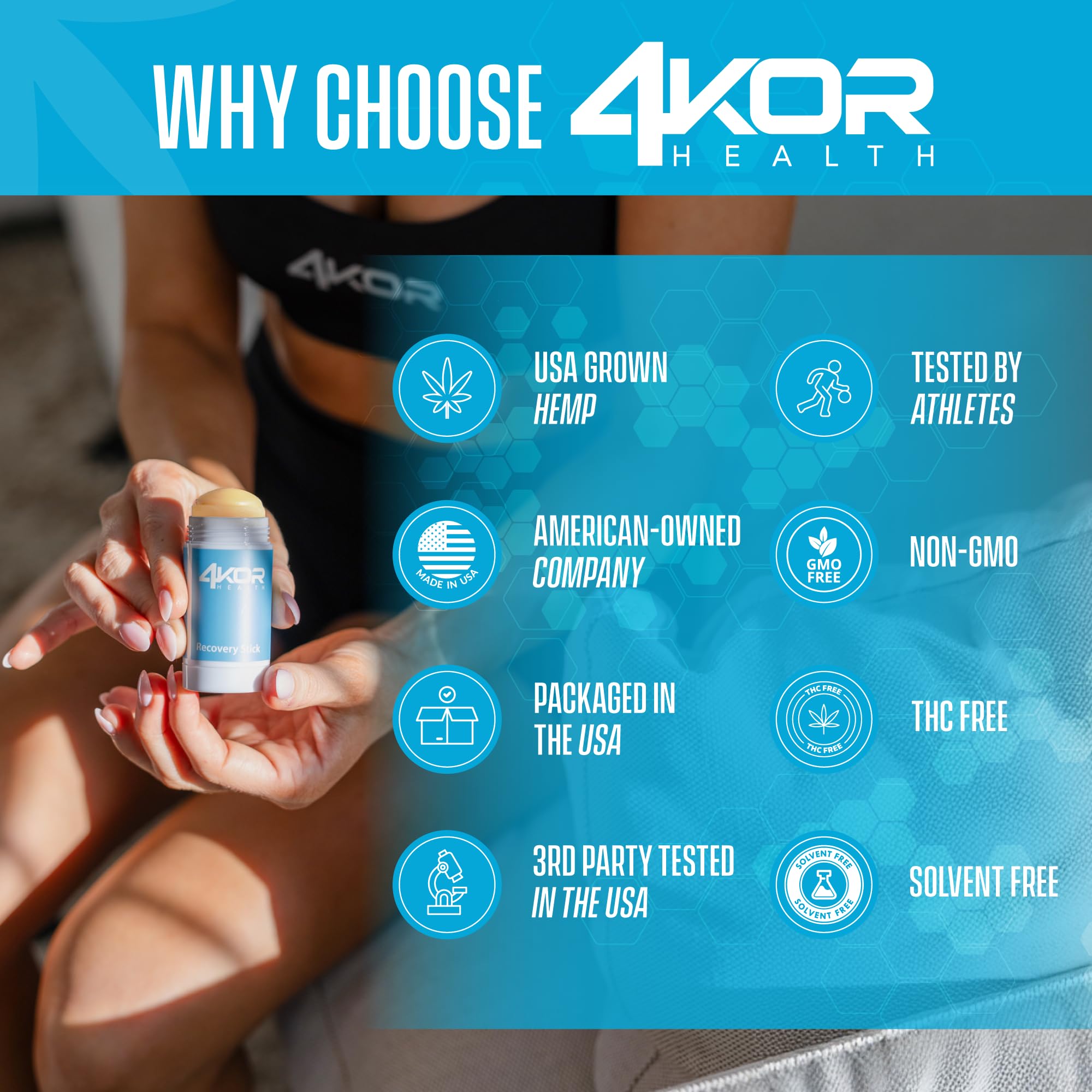 4KOR Hemp Infused Balm Stick – Topical Skin Balm with Cooling & Warming Sensation | Portable, Non-Greasy Twist-Up | 1 oz - TrustMedUSA