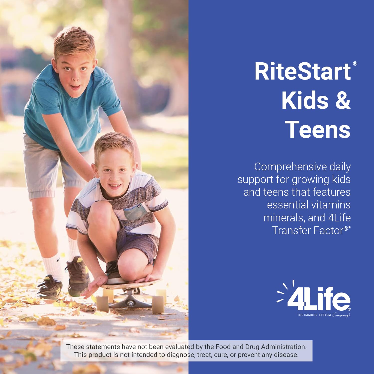 4Life RiteStart Kids and Teens- Apple, Orange Flavors, 22 Essential Vitamins, Minerals, Immune System and Brain Support Ages 2+ - 120 Chewable Tablets - TrustMedUSA