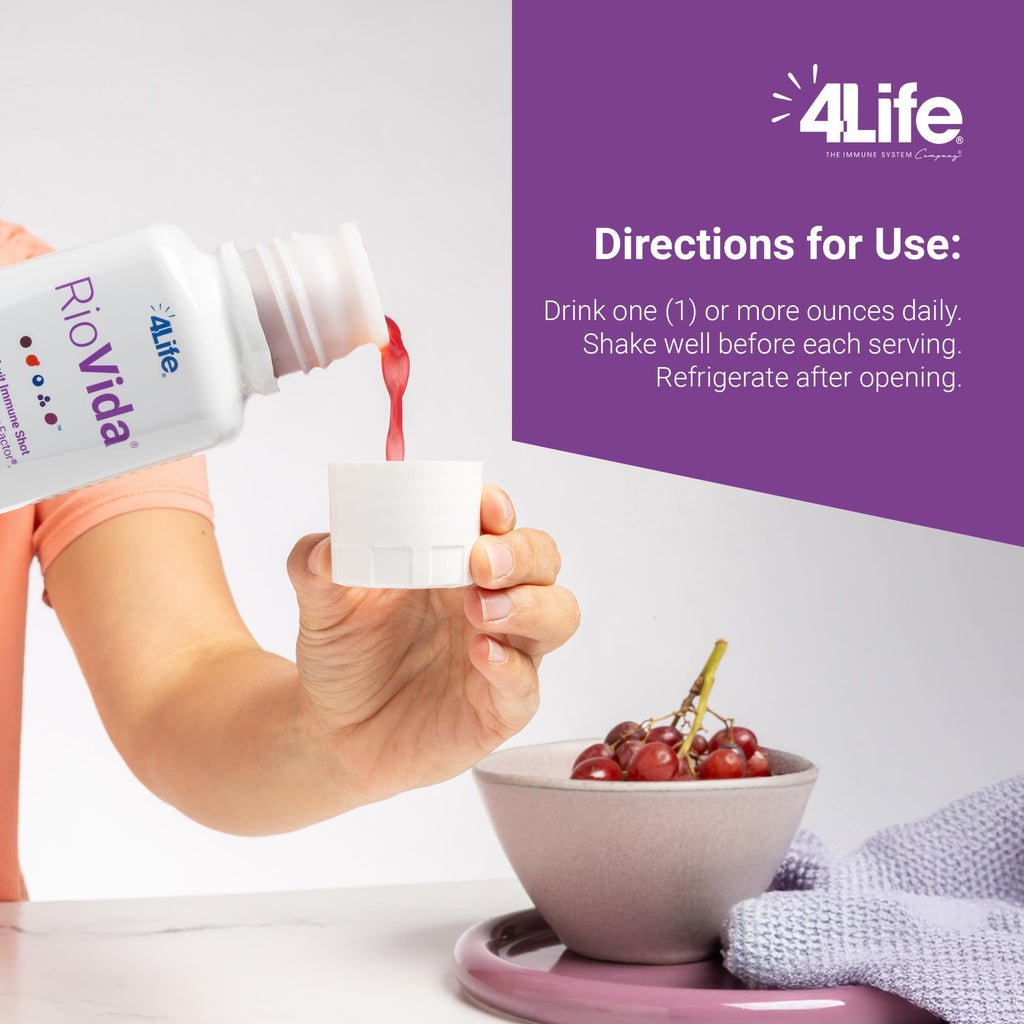 4Life Transfer Factor RioVida Tri-Factor Formula - Liquid Immune and Health Support with Vitamin C, Elderberry, Aronia Berry, Macqui, Blueberry, and Acai - Single Pack - TrustMedUSA