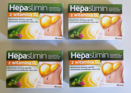 4x 30 HEPASLIMIN & Vitamin D3 For Healthy Liver Helps Digestion Detox 60 Tabs - TrustMedUSA