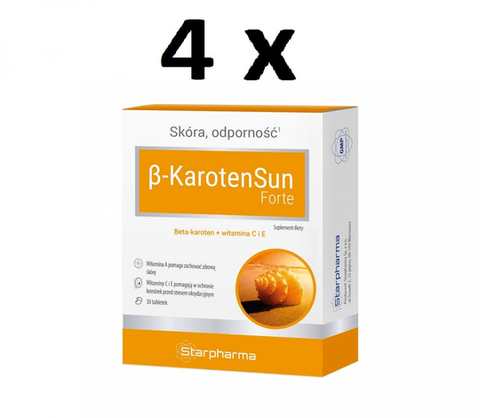 4x30 Tabs Beta-Carotene Sun Forte Beautiful Tan True Skin Color - TrustMedUSA