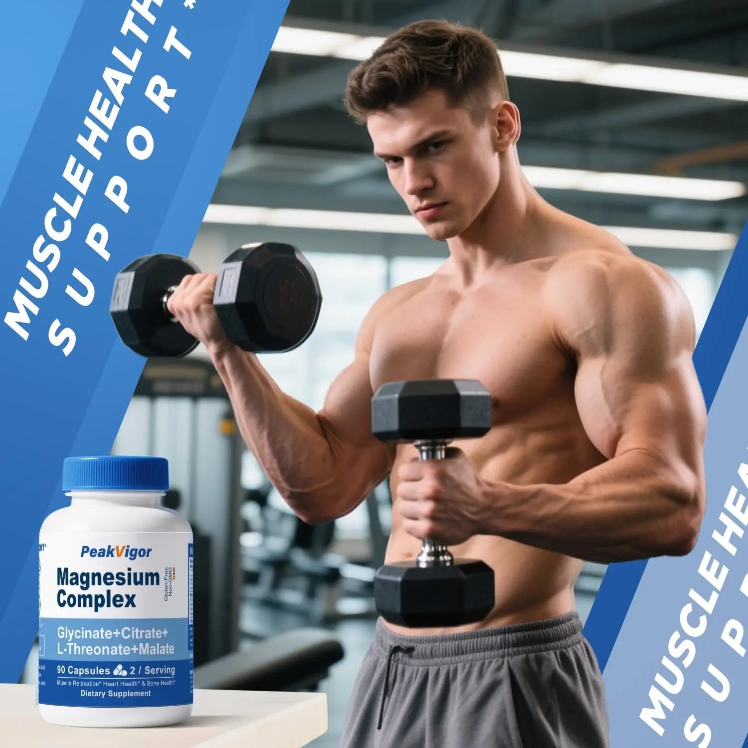 5 in 1 Magnesium Complex, 976mg Complex with Magnesium Glycinate, Citrate, Malate & L-Threonate, Vitamin B6 for High Absorption, Third Party Tested, Gluten-Free, Easy-Swallow Vegan Capsule - TrustMedUSA
