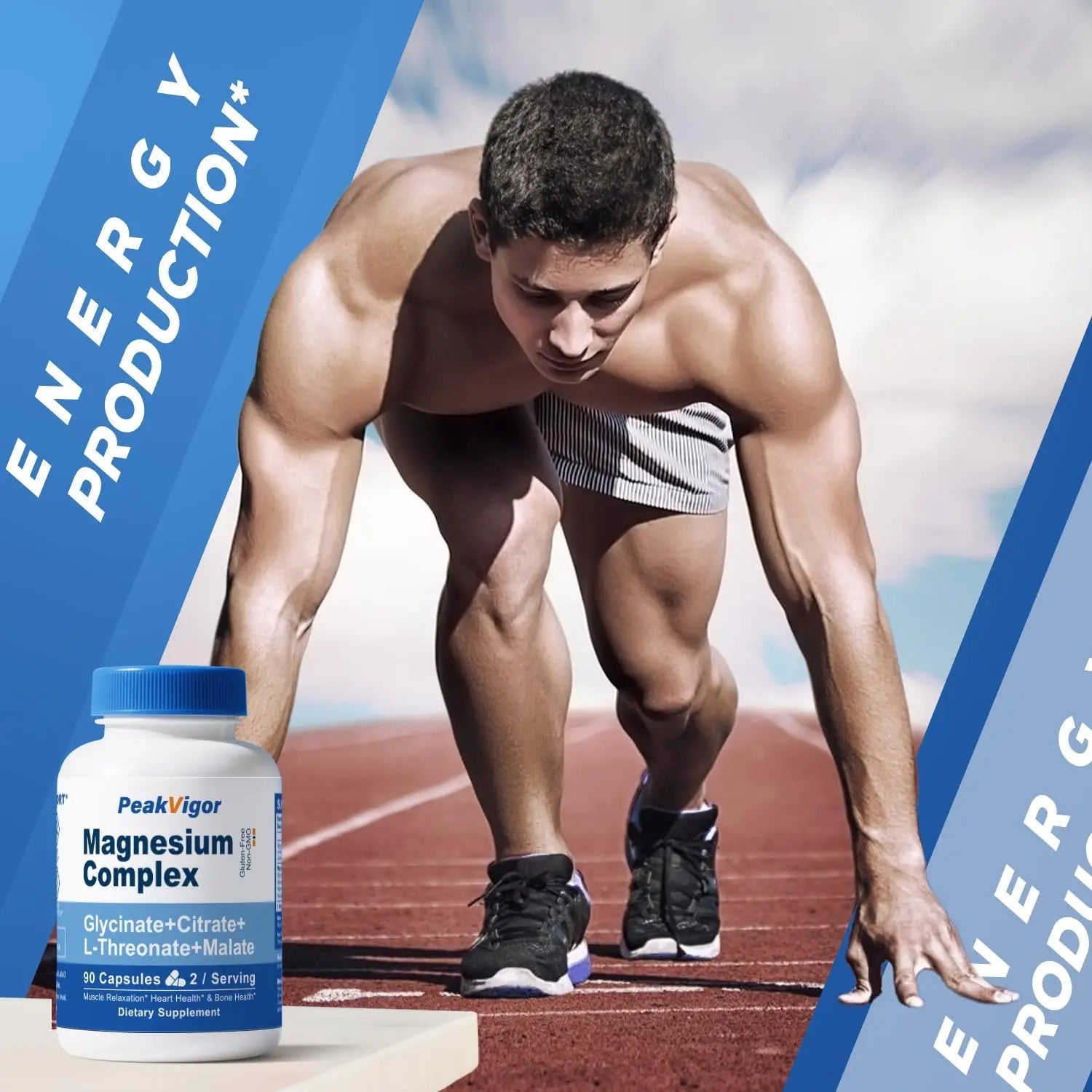 5 in 1 Magnesium Complex, 976mg Complex with Magnesium Glycinate, Citrate, Malate & L-Threonate, Vitamin B6 for High Absorption, Third Party Tested, Gluten-Free, Easy-Swallow Vegan Capsule - TrustMedUSA