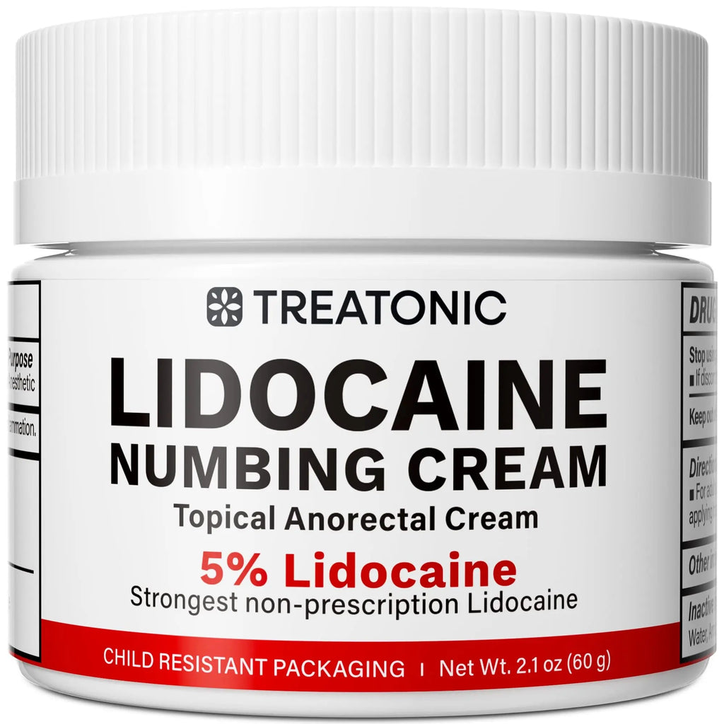 5% Lidocaine Topical Numbing Cream: Maximum Strength Topical Anesthetic Numb Cream for Pain Relief, Itching, Burning, Soreness, Hemorrhoid - Fast Acting & Long Lasting Numbing Formulation - 2.1 oz - TrustMedUSA