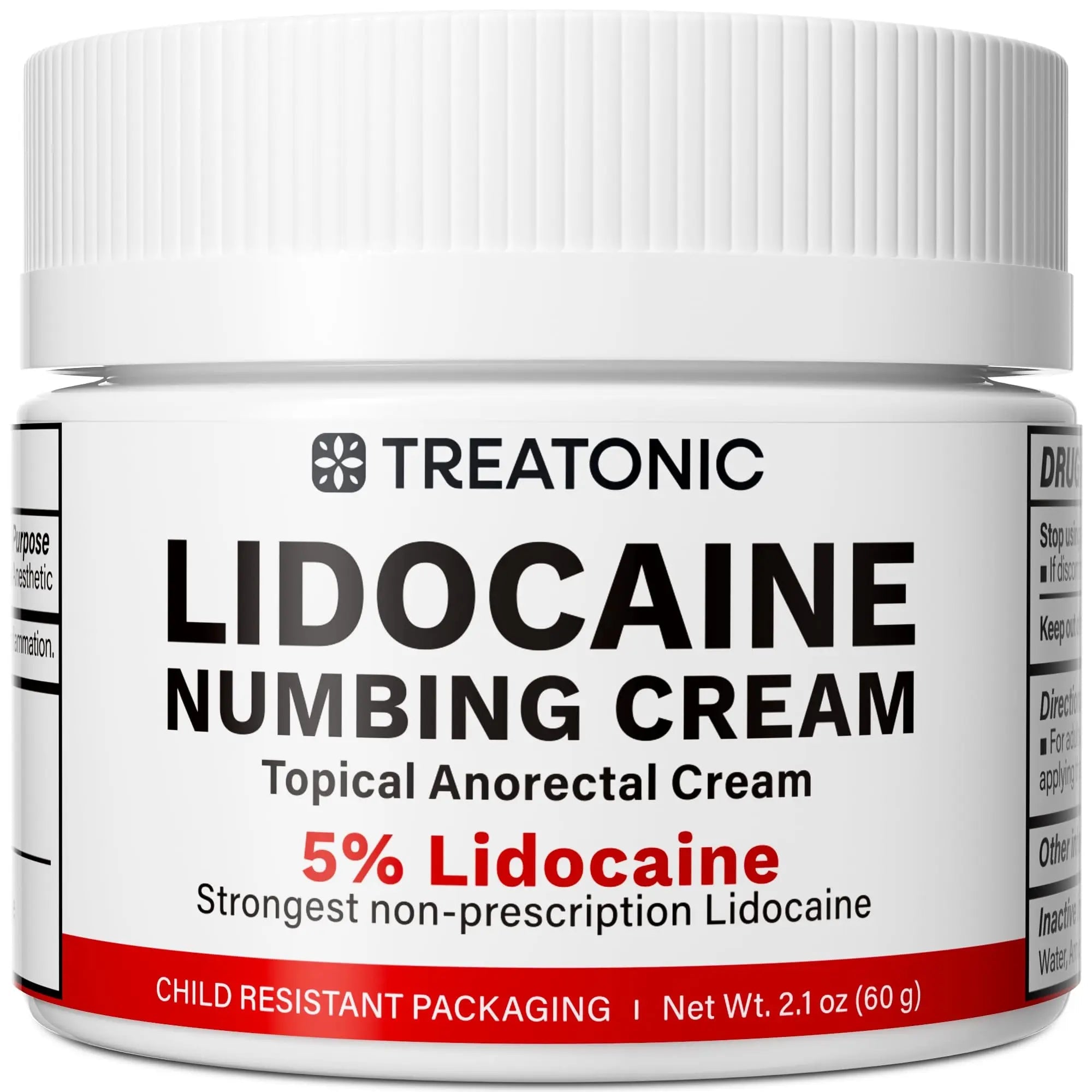 5% Lidocaine Topical Numbing Cream: Maximum Strength Topical Anesthetic Numb Cream for Pain Relief, Itching, Burning, Soreness, Hemorrhoid - Fast Acting & Long Lasting Numbing Formulation - 2.1 oz - TrustMedUSA