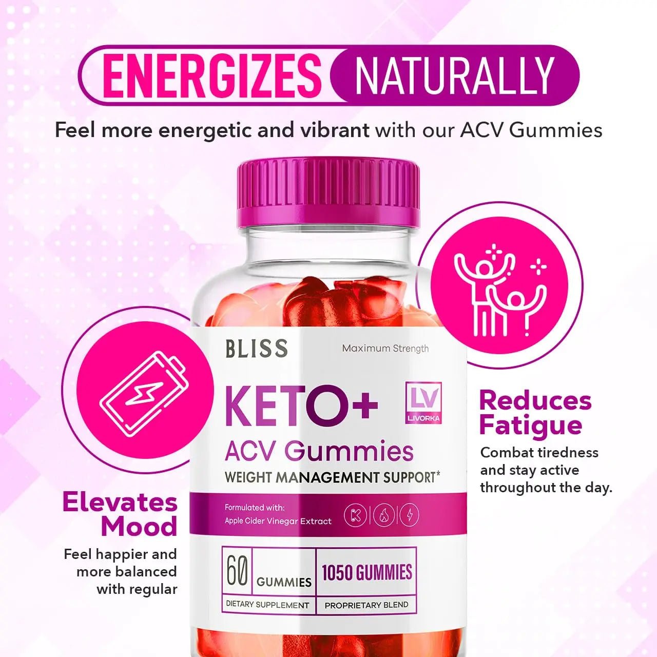 5 Pack - Bliss Keto ACV Gummies Advanced Weight Loss, Bliss ACV Active Gummies - TrustMedUSA