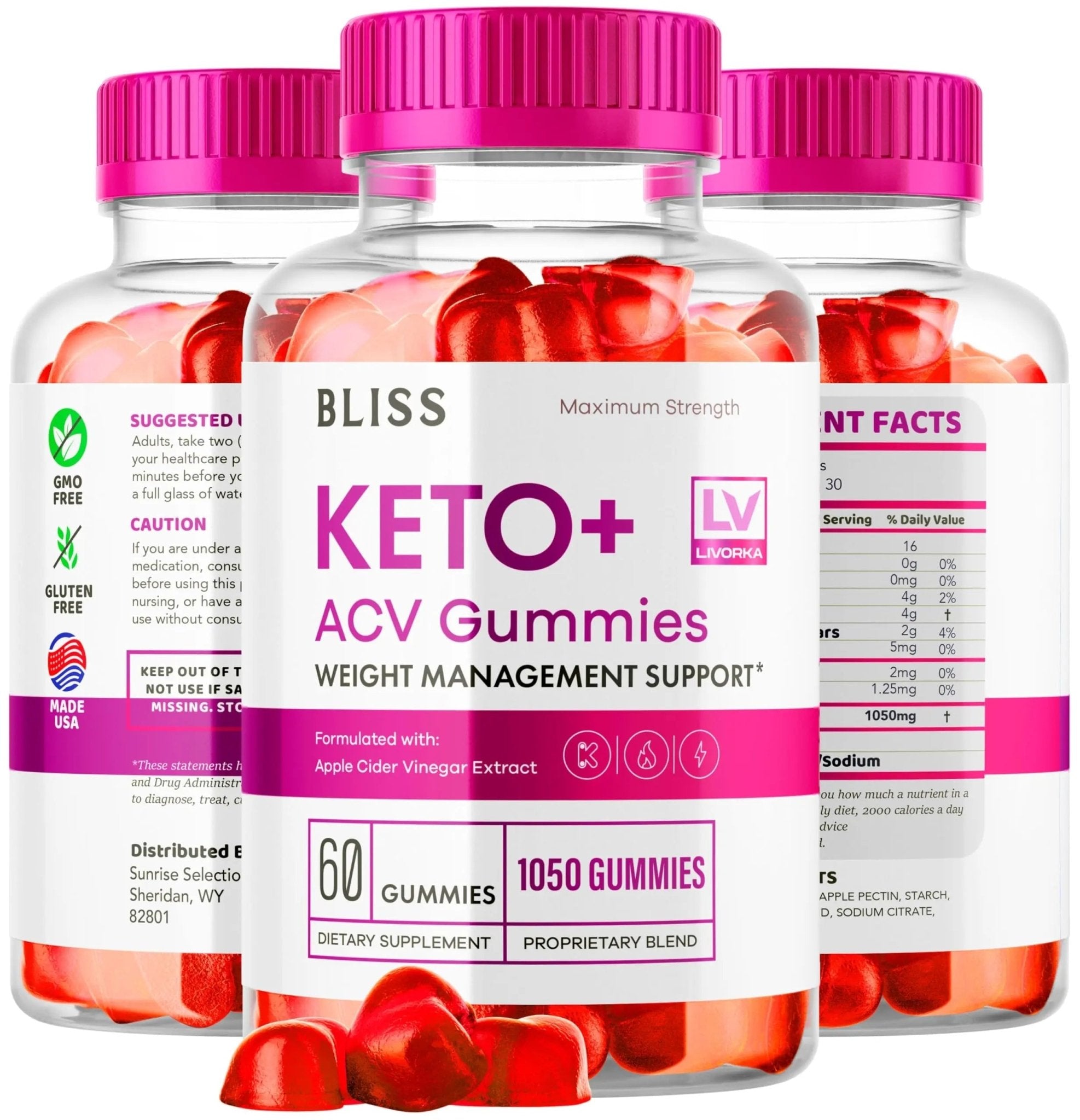 5 Pack - Bliss Keto ACV Gummies Advanced Weight Loss, Bliss ACV Active Gummies - TrustMedUSA