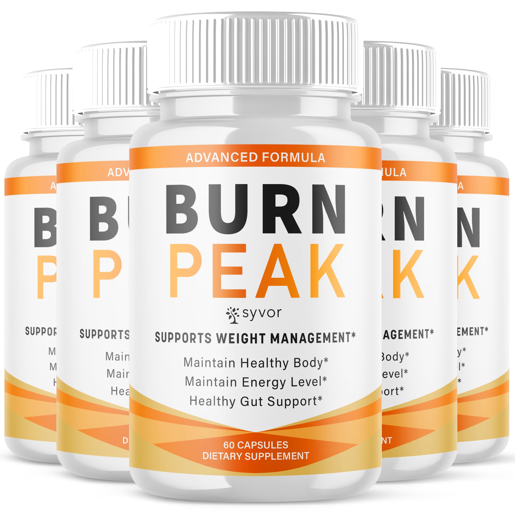 (5 Pack) Burn Peak Capsules, Official Burnpeak Pink Salt Pills with All Natural Ingredients, Advanced Health and Wellness Supplement with Premium Vitamins for Active Lifestyle Support (300 Capsules) - TrustMedUSA