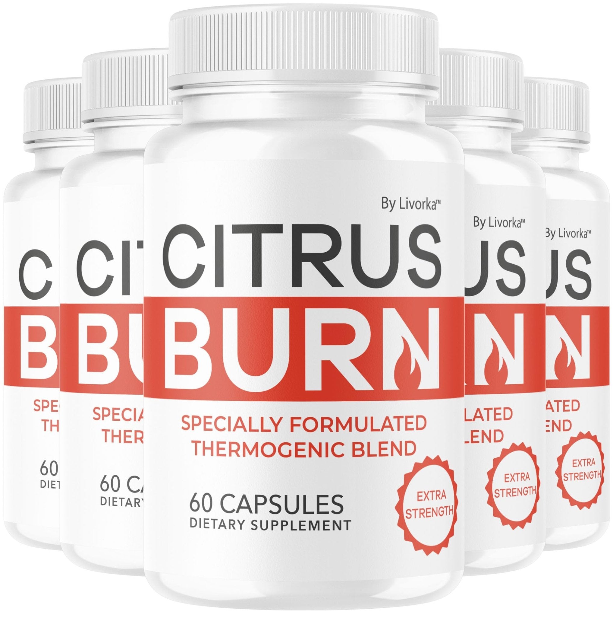 (5 Pack) Citrus Burn Capsules - Official CitrusBurn Pills Supplement Support All Natural Ingredients Advanced Formula Premium Multivitamin for Overall Health & Wellness, 300 Capsules for 5 Months - TrustMedUSA