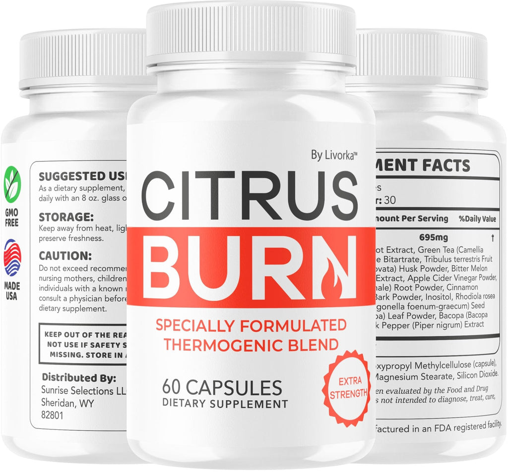 (5 Pack) Citrus Burn Capsules - Official CitrusBurn Pills Supplement Support All Natural Ingredients Advanced Formula Premium Multivitamin for Overall Health & Wellness, 300 Capsules for 5 Months - TrustMedUSA