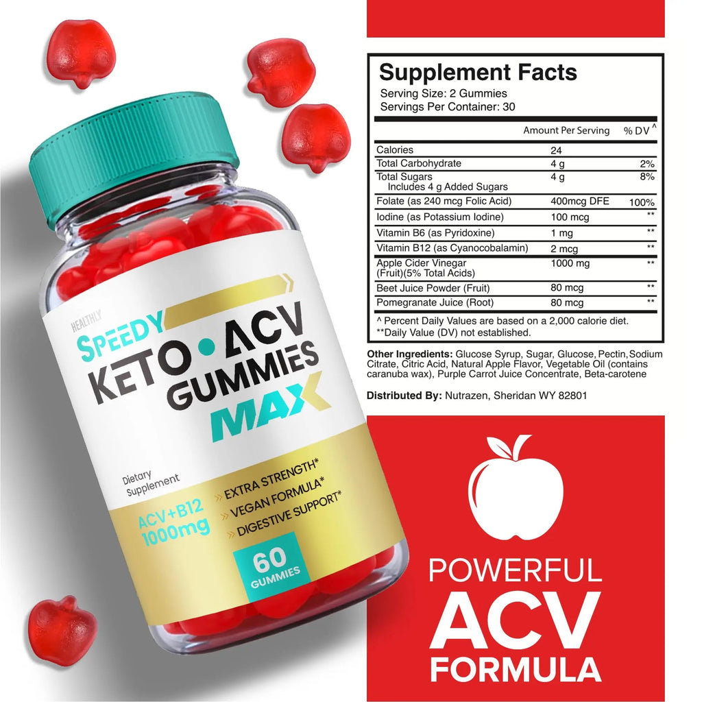 (5 Pack) Speedy Keto ACV Gummies Maximum Strength, Speedy Keto Plus ACV Gummies - TrustMedUSA