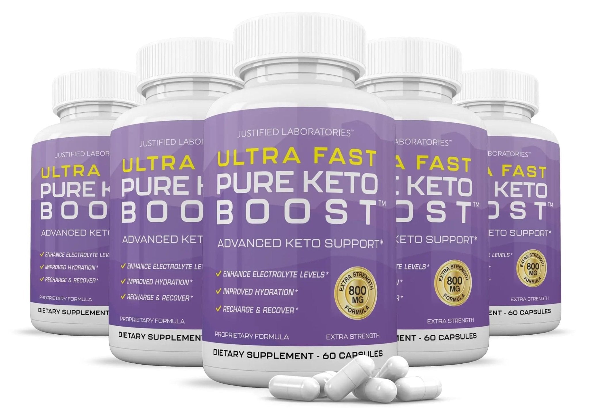 (5 Pack) Ultra Fast Pure Keto Boost Pills 1275MG New & Improved Formula Contains Apple - TrustMedUSA