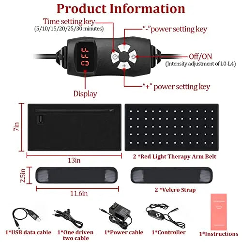 NEXTWOOD 660nm and 850nm Infrared Red Light Arm Therapy Wrap Belt with Timer & Brightness Setting Red NEXTWOOD Au supplements