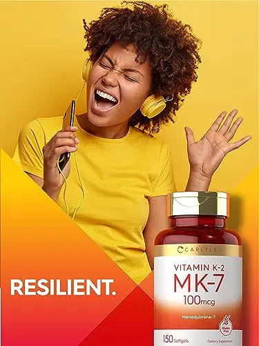 Carlyle Vitamin K2 Supplement 100mcg | K2 MK7 | 150 Softgels | Non-GMO Carlyle Au supplements