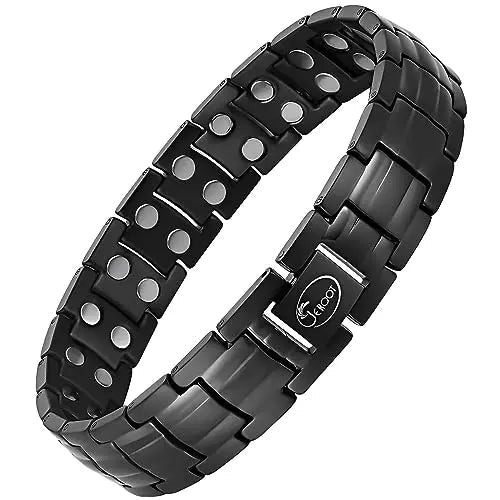 JEROOT Magnetic Bracelets for Men, Pure Titanium Double Row Strong Magnets JEROOT Au supplements
