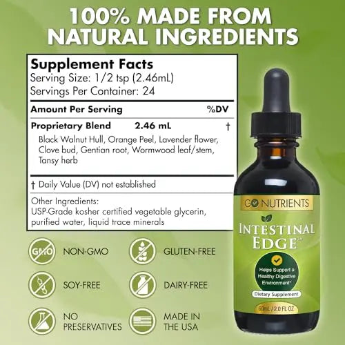 Go Nutrients Intestinal Edge Gut Detox Cleanse for Humans: Enhance Digestive Go Nutrients Au supplements