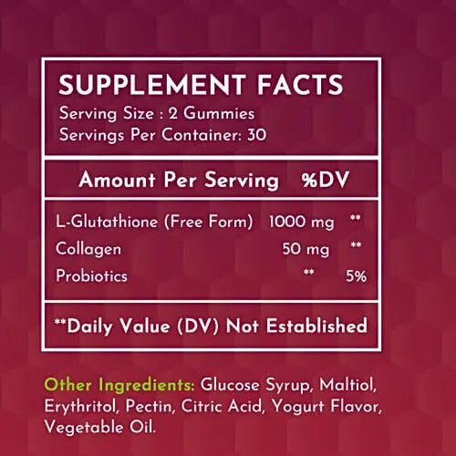 Glutathione Gummies | with Marine Collagen | 1050mg per Serving | Antioxidant Support Sunshyne Au supplements