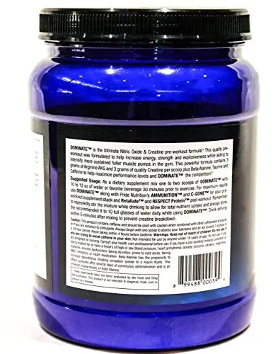 #1 Pre Workout - Dominate X 500g- Best Nitric Oxide & Creatine Pre-Workout Formula Pride Nutrition Au supplements