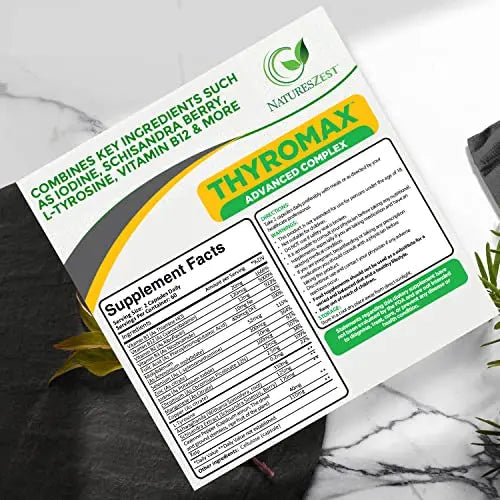 Natures Zest Thyroid Support Supplement for Women & Men - 120 Vegan Capsules Natures Zest Au supplements