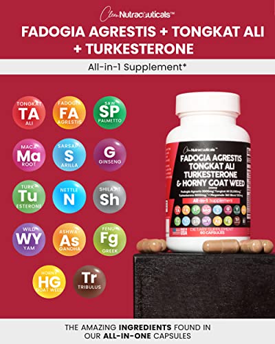 Fadogia Agrestis 5000mg Tongkat Ali 25000mg Turkesterone 5000mg Clean Nutraceuticals Au supplements
