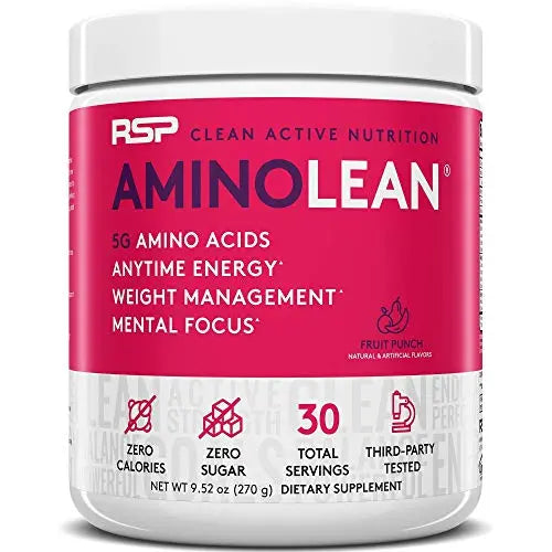 RSP NUTRITION AminoLean Pre Workout Energy (Fruit Punch 30 Servings) with TrueFit RSP NUTRITION Au supplements