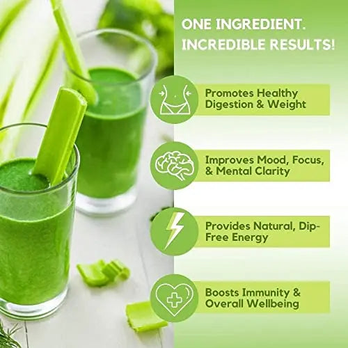 Organic Celery Juice Powder (40 Servings) Supports Gut Health, Detox Juice Cleanse Paradise Naturals, Purest Ingredients from the Source Au supplements