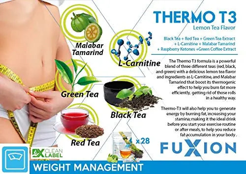 FuXion Thermo T3,Delicious Lemon Tea Flavor(Thermo TT3, 28 Sachets) CHNLML Au supplements