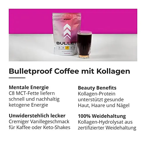 ahead BULLET | C8 MCT Powder with Collagen Powder - Vanilla - 300g - Perfect for Bulletproof Coffee ahead Au supplements