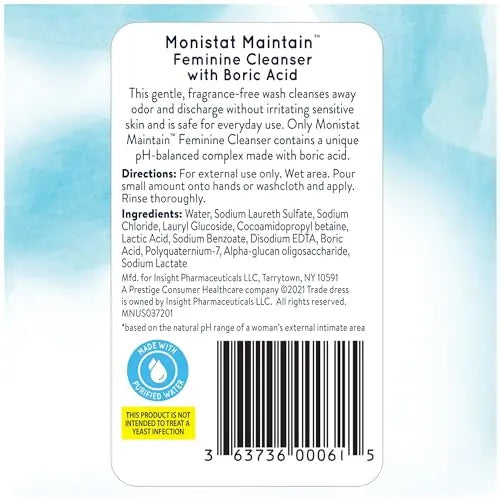 Monistat Boric Acid Feminine Cleanser, Fragrance Free Feminine Wash, 16 Fl Oz, 1 Pack Monistat Au supplements