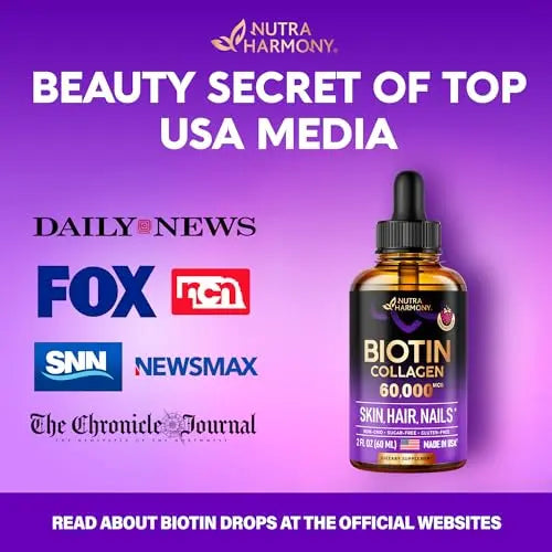 Liquid Biotin & Collagen - Vitamins for Hair Growth Support for Women & Men NUTRAHARMONY Au supplements