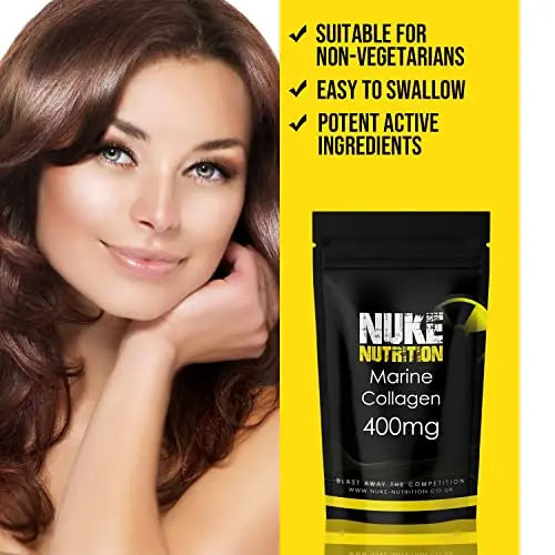 Nuke Nutrition Marine Collagen Capsules - 400mg - 60 Capsules - High Strength Collagen Nuke Nutrition Au supplements