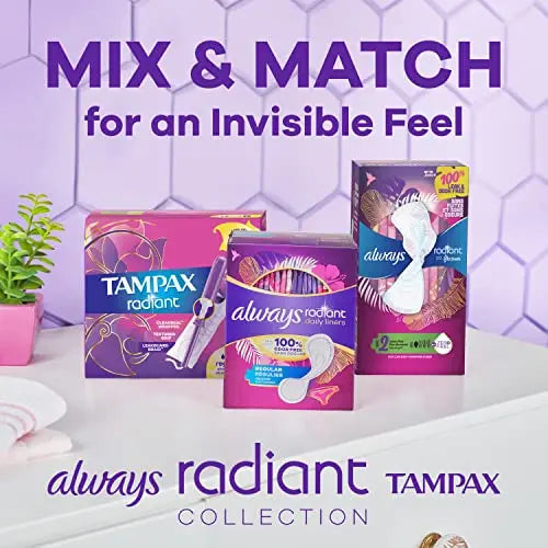 Tampax Radiant Tampons, Super Absorbency, With Leakguard Braid, Unscented, 28 Count Tampax Au supplements