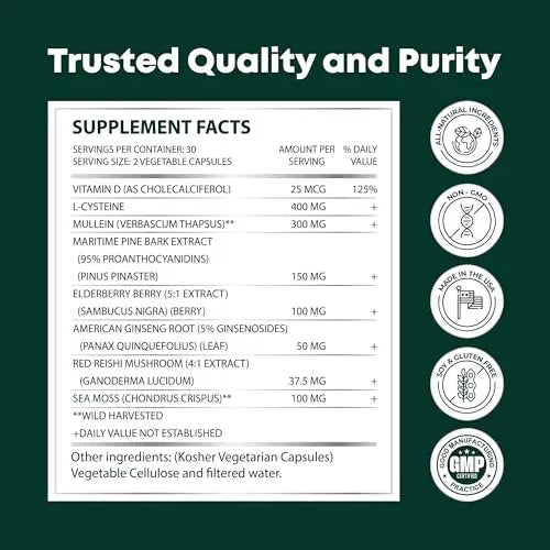 VitalWise Fresh Lungs Lung Detox and Cleanse Supplement with Mullein Leaf Extract VitalWise Au supplements