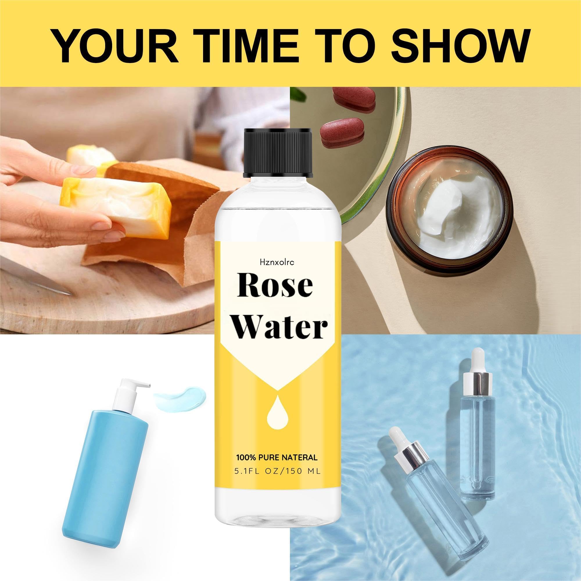 5.1 fl oz Rose Hydrosol for Face Hydrating Mist Hydration, 100% Pure Rose Water, Cleanses & Softens Skin, Promotes Healthy Skin Cell, Suitable for All Skin Types - Maple Wellness Supplements