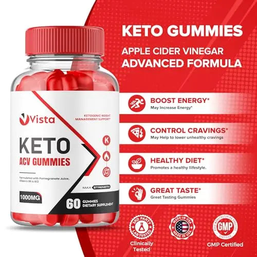 (2 Pack) Vista Keto Acv Gummies - Official Formula, Vegan - Vista Keto + Acv Gummies Healthly Au supplements