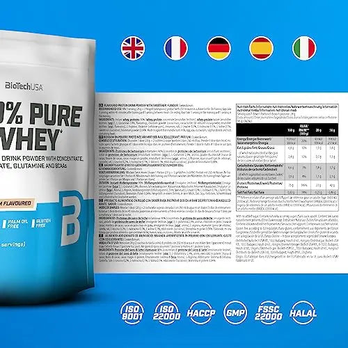 BioTechUSA 100% Pure Whey | Protein Powder with BCAA and Glutamine | Gluten-Free, Palm Oil Free BioTechUSA Au supplements