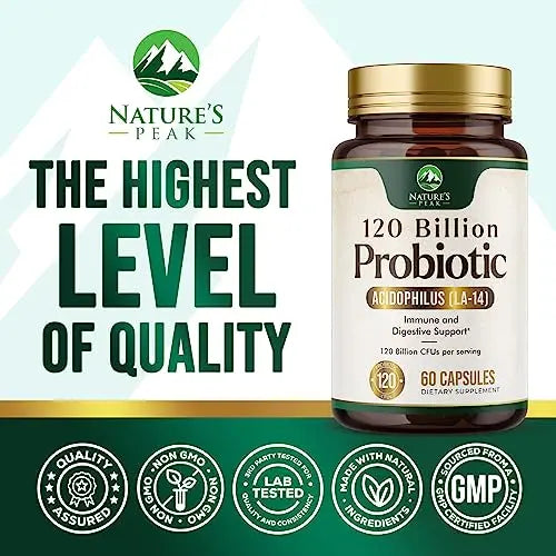 Nature's Peak Probiotics for Digestive Health - 120 Billion CFU with Diverse Strains Nature's Peak Au supplements