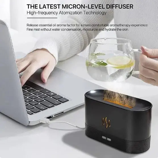 Flame Aroma Diffuser Humidifier 180ml, Oil Essential 2 Modes Brightness Aroma Humidifier Generic Au supplements