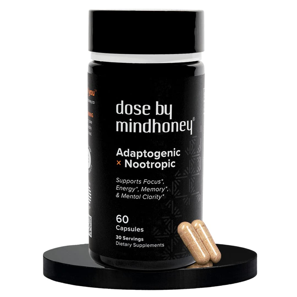 MINDHONEY | DOSE 60 Count, Premium All-in-One Nootropic Brain Supplement | Focus, Mood, Energy, & Memory | Functional Mushrooms & Adaptogens - Lion’s Mane, Ashwagandha, L-Theanine, Bacopa, & Vitamins MINDHONEY Au supplements