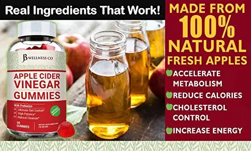 (2-Pack | 120 Gummies) Premium Apple Cider Vinegar Gummies - Raw, Natural, Unfiltered ACV JB Wellness Co Au supplements