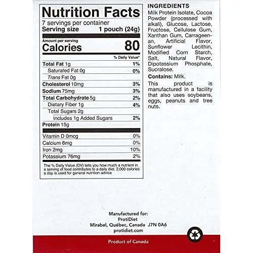Protidiet Chocolate Flavor High Protein Instant Pudding Mix (7-5.9 oz Pouches) (Chocolate) ProtiDIET Au supplements