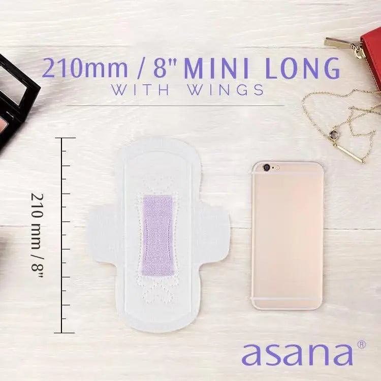 Asana Natural Teen Period Pads Combo Pack (Mini, Mini Long, Liner, and Women Reg - Chlorine Free Asana Au supplements