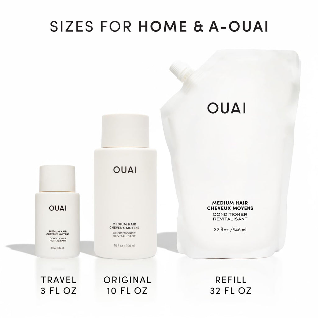 OUAI Medium Conditioner Travel Size - Hydrating Hair Conditioner with Coconut Oil, Babassu Oil, and Keratin - Strengthens, Repairs and Adds Shine - Paraben and Phthalate Free Hair Care Products (3 Oz) OUAI Au supplements