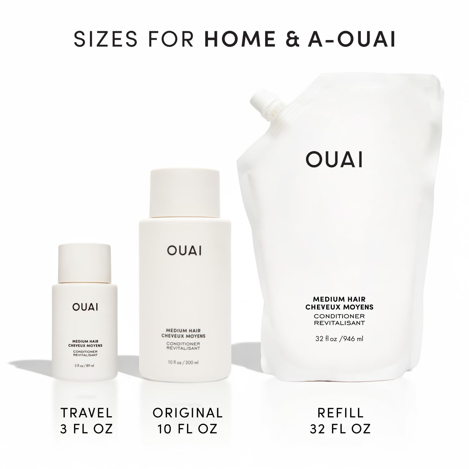 OUAI Medium Conditioner Travel Size - Hydrating Hair Conditioner with Coconut Oil, Babassu Oil, and Keratin - Strengthens, Repairs and Adds Shine - Paraben and Phthalate Free Hair Care Products (3 Oz) OUAI Au supplements